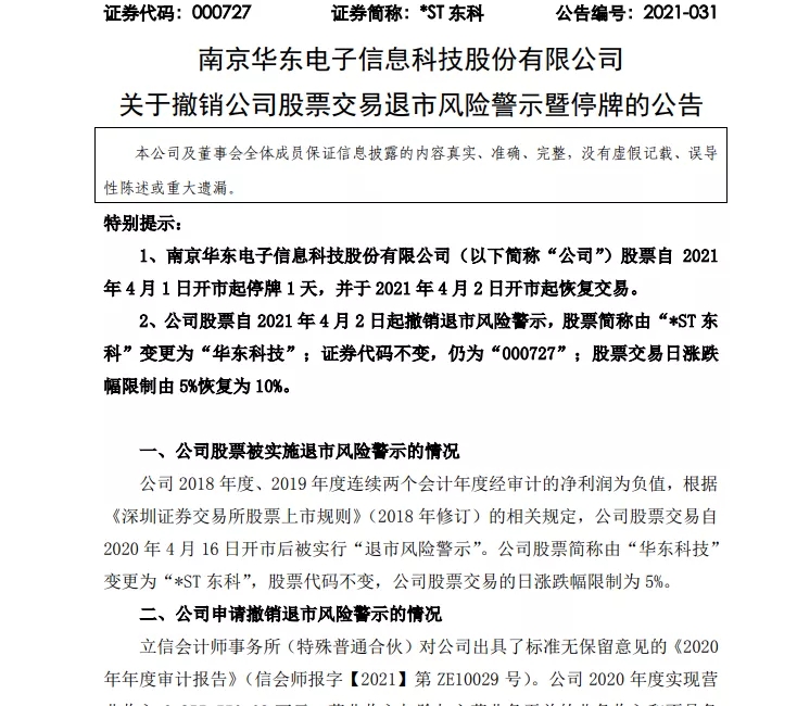华东科技退市危机，财务困境解析与市场效应剖析,华东科技退市风险,第1张